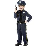 Amscan Cops and Robbers Party Police Officer Costume (5 Piece), Navy Blue, 17" X 11.5"