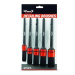 Wavex Detailing Brushes | Soft Nylon Bristle Perfect for Dashboard, Interior, Exterior, Leather, Air Vents and Automotive Cleaning Wheels (Pack of 5)