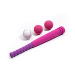 Lemito [Mini Size] 16" Foam Kids Sports Baseball Bat Set+ 3 Soft Balls + Storage Bag Included, for Toddlers 1-3 Hitting Indoor Outdoor Playing, Pink