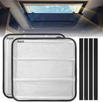 BougeRV RV Skylight Vent Cover, Foldable Both-Sided Aluminum Film RV Window Insulation 15.8''×15.8'',Trailer Window Blackout Sunshade with Magnetic RV Accessories RV Parts., Silver