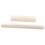 DISENS 6 String Acoustic Guitar Bone Nut and Saddle Slotted Guitar Neck Nuts Bridge Parts Replacement Musical Instrument Accessories