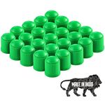 ACUTAS 100 Pcs Car Wheel Universal Tire Stem Covers for Cars, Suvs, Bike and Bicycle, Trucks, Motorcycles Heavy-Duty Valve Cap (Green, 100)