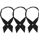 SUNTRADE Adjustable Women Girls School Uniform Tie, Uniform Cross Tie for Girls Cross Neck Tie, 3 PCS (Black)