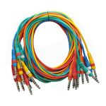 SEISMIC AUDIO - SASPC5-10 Pack 5' TRS Jumper Patch Cables - Multiple Colored Cords