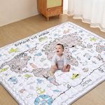 Bebenew Baby Play Mat 71”X59”, Foldable Washable Baby Playpen Mat, Thicken One-Piece Crawling Mat, Extra Large Anti-Slip Activity Playmats for Infants, Babies,Toddlers, Soft Baby Mat for Floor