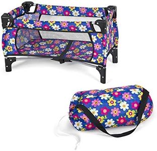 Baby Doll Crib Set, Doll Pack n Play Bassinet Blanket & Carry Bag for Baby Doll Playpen Fits up to 20" in Doll | Allows for Easy Compact Folding for Storage Toy Crib Doll, Excellent Pretend Play Gift