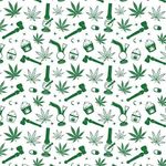 Gift Wrapping Paper Sheet, Marijuana Theme, Bong, Pipe, edibles Pattern, 2 Sheets - 7.5 sq. ft ea