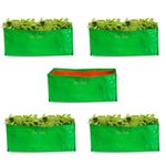 BAZODO HDPE Grow Bags 5 Nos Size 24 x 12 x 9 inch Terrace/Kitchen Garden Vegetable Planting Pots, HDPE Fabric Leafy Fruits Growing Containers for All Vegetable Plants