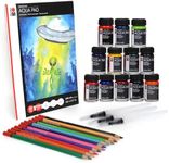 Marabu Watercolor Paint Set for Beginners - Watercolor Paper, 20 Sheets A4 220 GSM - Watercolor Inks, Watercolor Pencils and Water-Fillable Brush Set - Watercolor Paint Kit for Adults and Kids