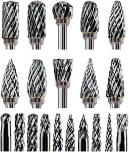 Mars-Rock 20Pcs 1/8" Shank Carbide Burr Bits Compatible with Dremel Bits Metal Grinding Bits Wood Stone Carving Cutting Engraving Grinder Kit Attachment Rotary Tool Accessories Set Harder than Diamond