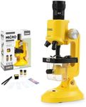 Little World Science Kits for Kids Beginner Microscope Kit with LED 100X 400X and 1200X Magnification Kids Educational Toy Birthday Halloween
