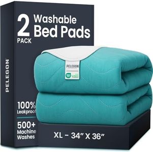 Bed Pads Washable Waterproof 34" x 36" (Pack of 2) - Incontinence Bed Pads for Adults and Kids - Heavy Absorbency Reusable Bed Pads - Chuck Pads - Waterproof Protective Pad for Bed
