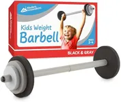 Modern Innovations Kids Barbell Weight Set, Toy Workout Equipment, Kid Weights for Exercise, Toddler Fun & Fitness (Black & Gray)…