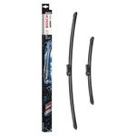 Bosch Aerotwin AM246S - Front Windscreen Wipers - Set of 2 Replacement Blades - Pre-assembled Adapter - 2 Blades, 650mm / 380mm - Only for Right-Hand Drive (UK) - Comes in Slim, Space-saving Packaging