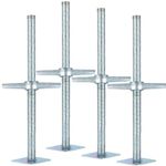 Scaffold 24" Adjustable Leveling Galvanized Screw Jack with Base Plate, 4 Pack