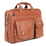 Zipline Office Synthetic Leather laptop bag for Men women, 15.6" compatible laptop Messenger Bags for Men & Women (1-Tan Bag)