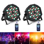 2PCS Stage Lights 36LED 72W Disco Light RGB DMX512 with Remote Control, Par Light 7 Modes Stage Lighting Effect DJ Lights for Party Bar Club Wedding Halloween Christmas