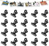 Molain 20Pcs Black Bulldog Clips, 0.87 Inch(22mm) Metal Hinge Clips for Food Packages Mini Picture Clips Small Paper Clamps Binder Clips Photo File Paper Document Clip for Home and Office Supplies