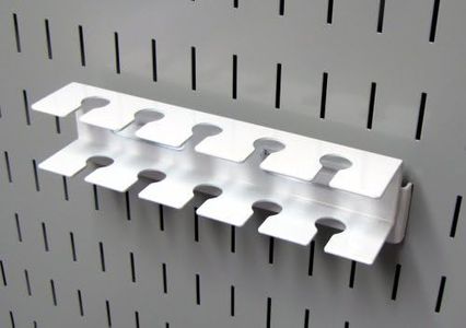 Wall Control Pegboard Slotted Tool Holder Bracket Slotted Metal Pegboard Accessory for Wall Control Pegboard and Slotted Tool Board – White