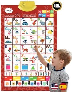 Bilingual English & Spanish Learning Interactive Alphabet Wallchart - Includes Talking ABC, 123s & Music Poster - Educational Kids Learning Toy, Educational Gift for 3+ Years Old Girls & Boys