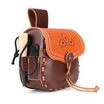 TOURBON Multitool Leather Belt Pouch EDC Organiser Bag Fire Starter Holder for Outdoor Camping Survival