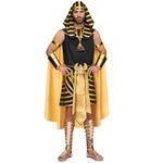 Spooktacular Creations Adult Men King Pharaoh Costume Egyptian Costume Set for Halloween Dress Up Cosplay Role Play Party-M