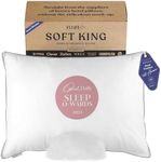 FluffCo. Down Alternative King Size Pillows | Luxury Hotel-Quality Pillow | Luxurious Breathable Microfiber Polyester Pillow | 300 Thread Count (King Size Soft - Pack of 1)