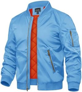 TACVASEN Men's Fleece Jackets Winter Padded Outerwear Coat Sky blue, S
