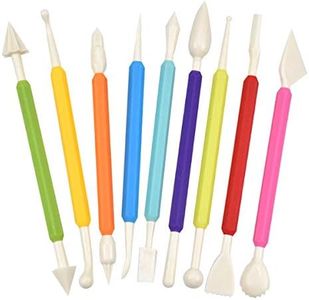 9 Pcs Fondant Icing Cakes Tools, Cake Modelling Decorating Tools, Clay Modelling Tools Plastic Carved Pen, Double-Ended Clay Sculpture Knife, Baking Accessories for Cakes, Clays, Pottery Sugar Craft