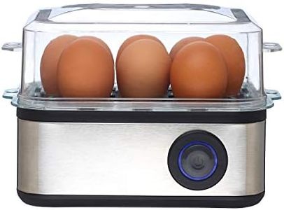 Venga! Hervidor de Huevos Multifuncional con Bandeja de Escalfar Huevos, 500 W, Negro, Acero Inoxidable, VG EK 3000