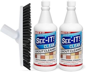 SEE-IT! Grout Cleaner 2-Pack with Floor Brush, 32 Fl. Oz. Each, Surface Safe Deep Cleaning Grout & Tile Acid Free Solution & Grout Brush for Tile Floors, Clean