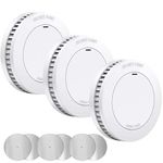 Smoke Alarm for Home,XINDUM Smoke Detectors 10 Years Battery, Fire Alarms with Test/Mute Button and Magnetic Holder, 85dB Audible Alarm for Home Security, Standalone,3 Pack