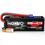 HOOVO 11.1V 80C 5200mAh 3S Lipo Battery Hard Case with EC3 Connector for RC Car Boat Truck Heli Airplane Hobby FPV Racing