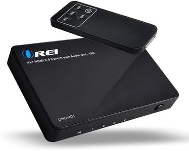 OREI 4 X 1 Ultra HD HDMI Switcher with Audio Extractor IR Remote - Supports Upto 4K @ 60Hz - (4 Input, 1 Output) Switch, Hub, Port for Cable, HD TV, Laptop, MacBook & More