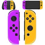 Game Controller for N-Switch, Left and Right Switch Controllers Wireless Joy Pad Replacement Joystick Remotes for Switch Joypads Support Dual Vibration/Motion Control/Wake-up/Screenshot, Color Purple&Yellow