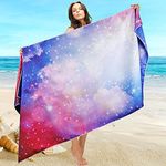 SYOURSELF Beach Towel, Beach Towels Large -60" x 30"- Quick Dry, Lightweight, Absorbent, Soft, Sand Free Oversized Microfiber Bath Towel Blanket Mat-Perfect for Pool,Travel, Sports, Swim(Starry)