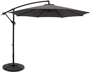 Instahut Outdoor Umbrella 3M Charcoal Cantilever Stand, Sun Beach Garden Patio Gazebo Shade