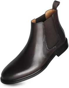 RITIZEN Men's Chelsea Boots Genuine Leather Dress Boots Slip on for Men（COFFEE，10）