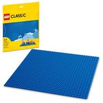 LEGO Classic Blue Baseplate Square 32x32 Stud Foundation to Build, Play, and Display Brick Creations, Great for Ocean and Water Landscapes, 11025