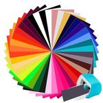 Smart Iron On for CRI-Cut Joy, 40 Sheets(5.5 x 12in) Plotter Film Textile, Heat Transfer Vinyl for Shirts, Easy to Cut & Weed for Heat Vinyl Design
