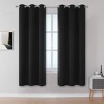 DUALIFE Black Out Curtains 72 Inch Length for Living Room Solid Energy Efficient Room Darkening Blackout Curtains for Bedroom Thermal Insulated Grommet Top 42 x 72 Inches Long Set of 2 Panels