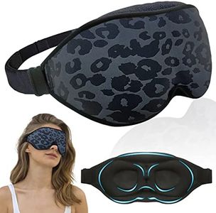 2022 Fashion Sleep Mask, Sleeping Mask for Women, 100% Blackout Eye Mask, Soft Covering Strong Light, Suitable for Travel/Yoga/Nap (Leopard Print)