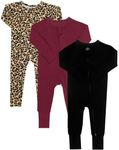 GUISBY Baby Girls Footless Pajamas with 2 Way Zipper, Long Sleeve Sleepers Sets 3-Pack Newborn