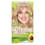 Garnier Nutrisse Ultra Crème, Permanent Hair Dye, 100% Grey Coverage, Vegan Formula, Nourished Hair, Long-Lasting Rich Colour, 90 Light Natural Blonde, 1 Application, Packaging May Vary