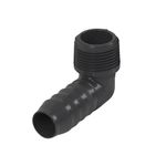 Barbed Elbow Fittings Sch 40 PVC 3/4 Inch Barbed Insert x 3/4 Inch MNPT Male Pipe Thread Hose Adapter PVC Barbed Reducing 90 Degree Elbow - PVC Hose Connectors For Home Water Line Irrigation