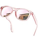 KANASTAL Pink Sunglasses for Women Men Polarized Mirrored Sunglasses Square Frame Vintage Trendy Womens Ladies Sun Glasses for Driving Travel