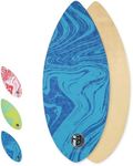 iBOARD 41” Skipper Skimboard with High Gloss Coat Wooden Skim Boards for Beginners, Teenagers and Adults Beach Skimboard 3 Color Traction Pad to Choose(Blue)
