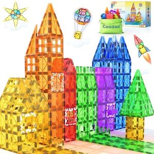 60 PCS Magnetic Building Tiles Kids Toys STEM Magnetic Blocks Sensory Toys Kids Games Magnet Building Toys for Boys and Girls Aged 3+, Kids Brain Development Preschool Kindergarten Toddler Toys