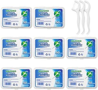 Dental Floss Picks High Toughness Professional Toothpicks Sticks 8-Pack(400pcs) with Portable Case and Dental Picks