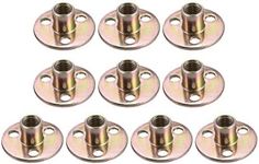 uxcell 3/8"x36x2.5mm Brad Hole Tee Nut Carbon Steel T-Nuts Furniture Hardware Flange Insert Female Thread 10pcs